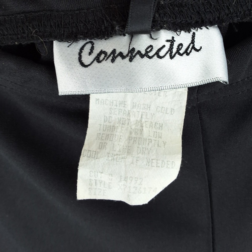Connected Apparel Black Wide Leg Pants Small Elastic Waist Matte Jersey Matte - Picture 2 of 6